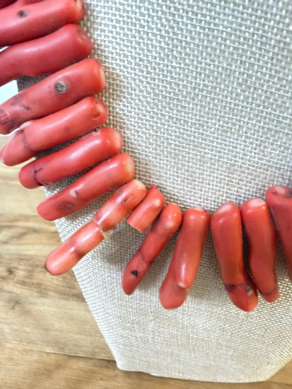 Chunky Vibrant Red Statement Branch Coral Collar Necklace - Picture 5 of 9